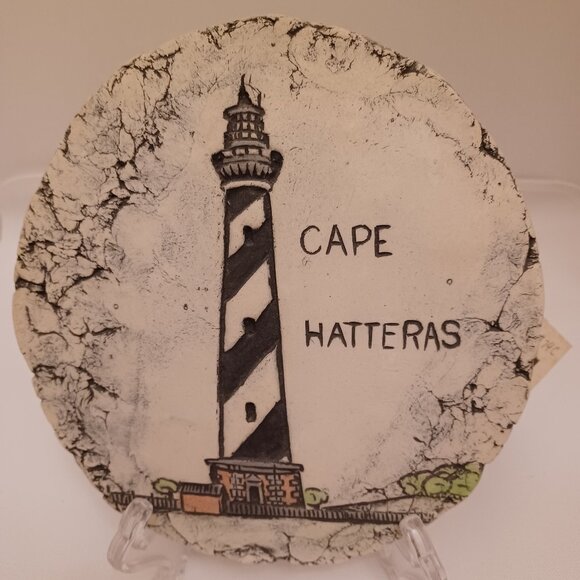 Shapes of Clay by Stan "Cape Hatteras" NC Lighthouse Handmade Signed Art Plaque - Picture 1 of 10